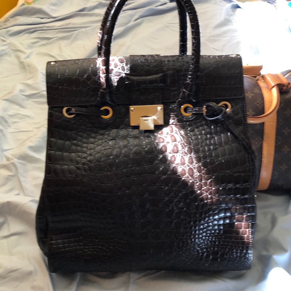 Authentic Jimmy Choo Crocodile Leather Rosabella Tote w/Crossbody Strap
